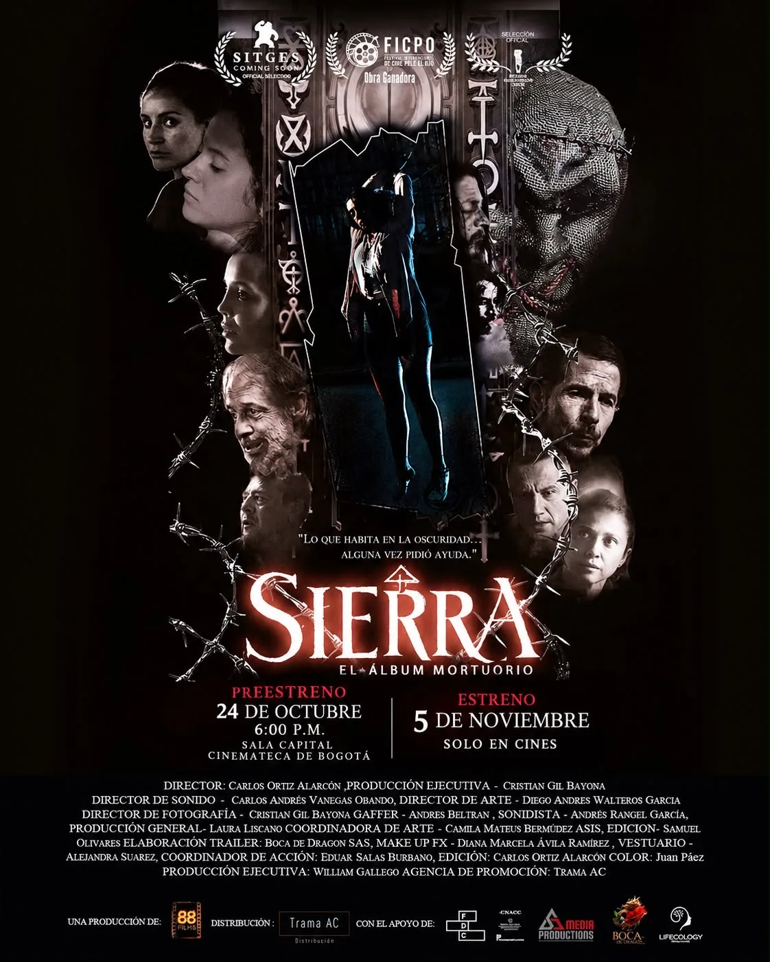 Portada oficial de la producción SIERRA EL ÁLBUM MORTUORIO de 88 Films Productions